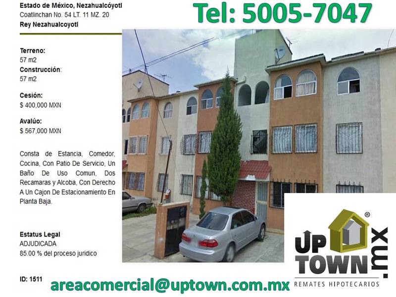 Departamento en Venta en Rey Nezahualcoyotl