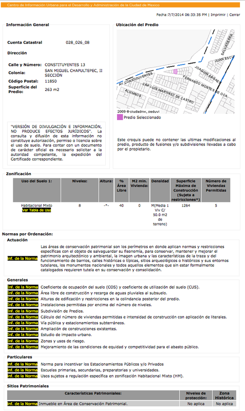 Terreno en Venta en San Miguel Chapultepec