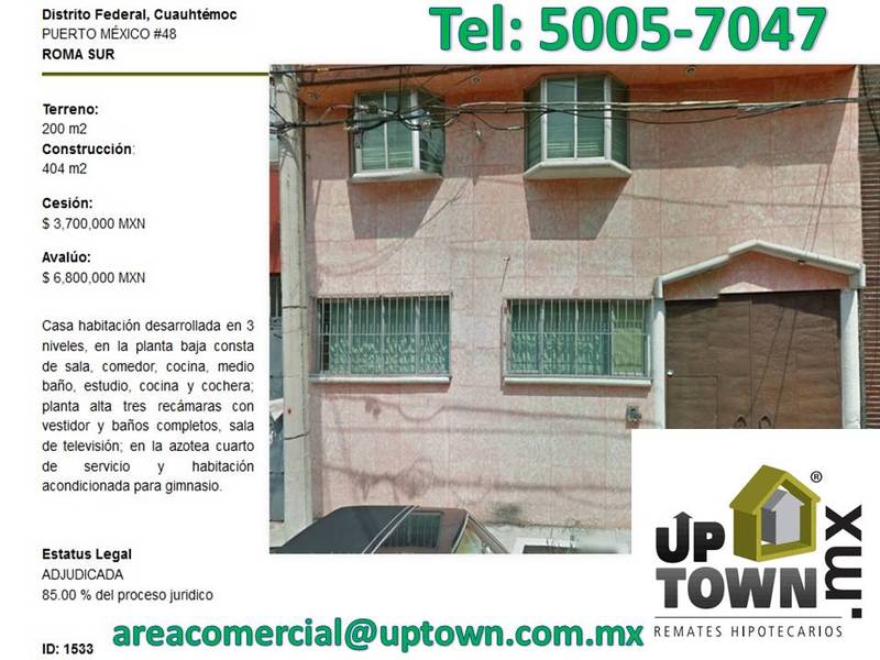 Casa en Venta en Roma Sur